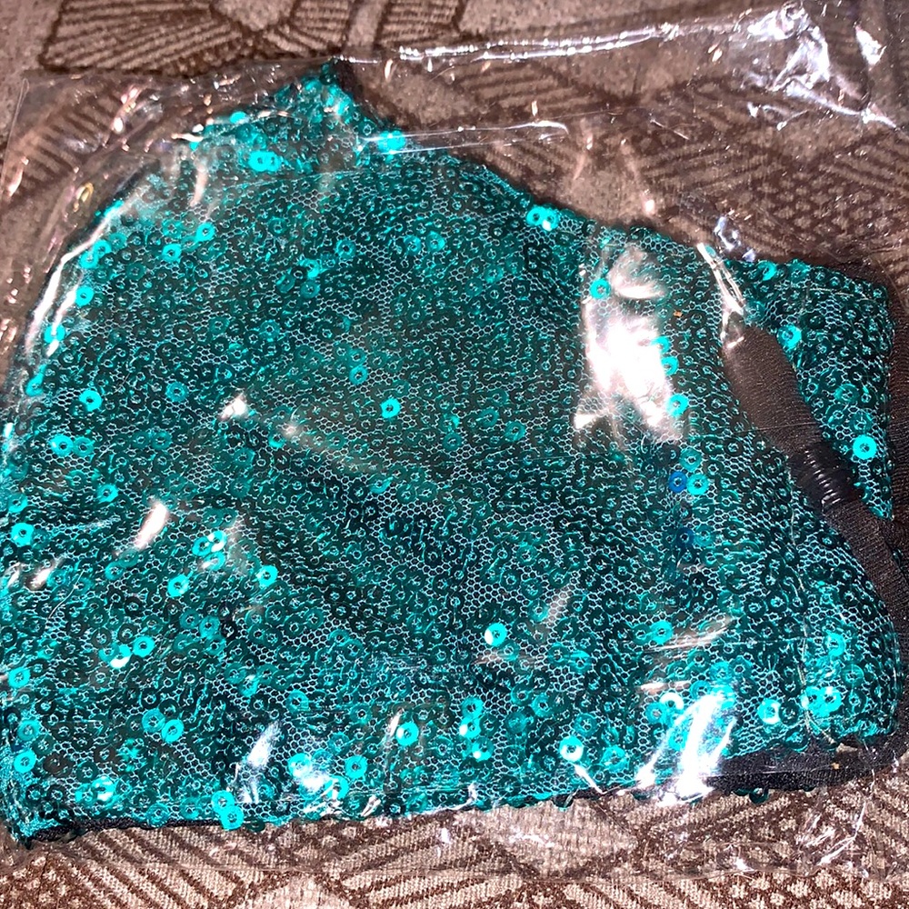 Aqua Sequin Adjustable Face Mask 😷